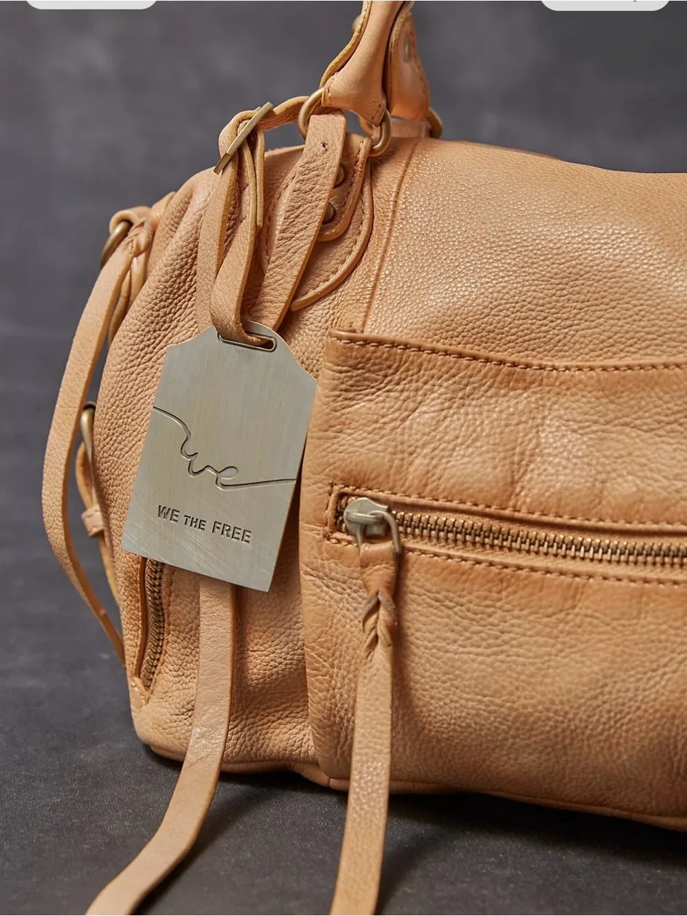 We The Free Peach  Pebbled Leather Satchel